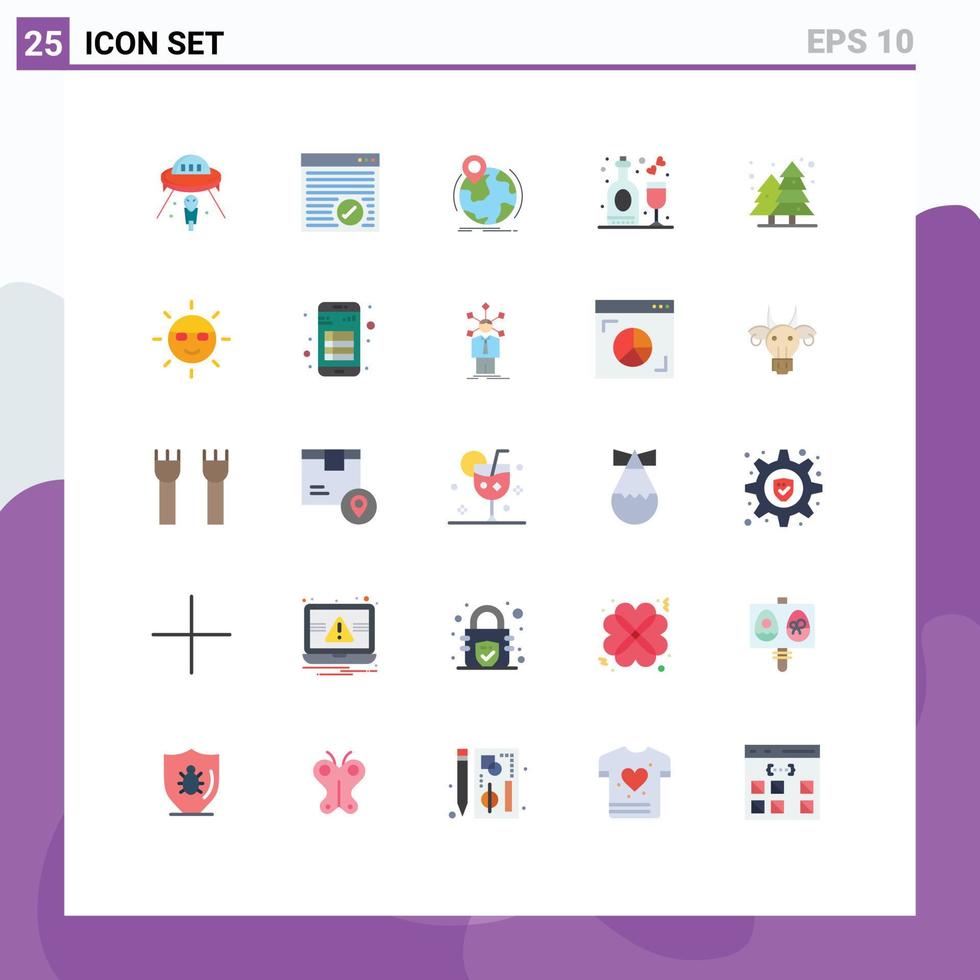 Set of 25 Modern UI Icons Symbols Signs for wine disco webpage celebration pin Editable Vector Design Elements
