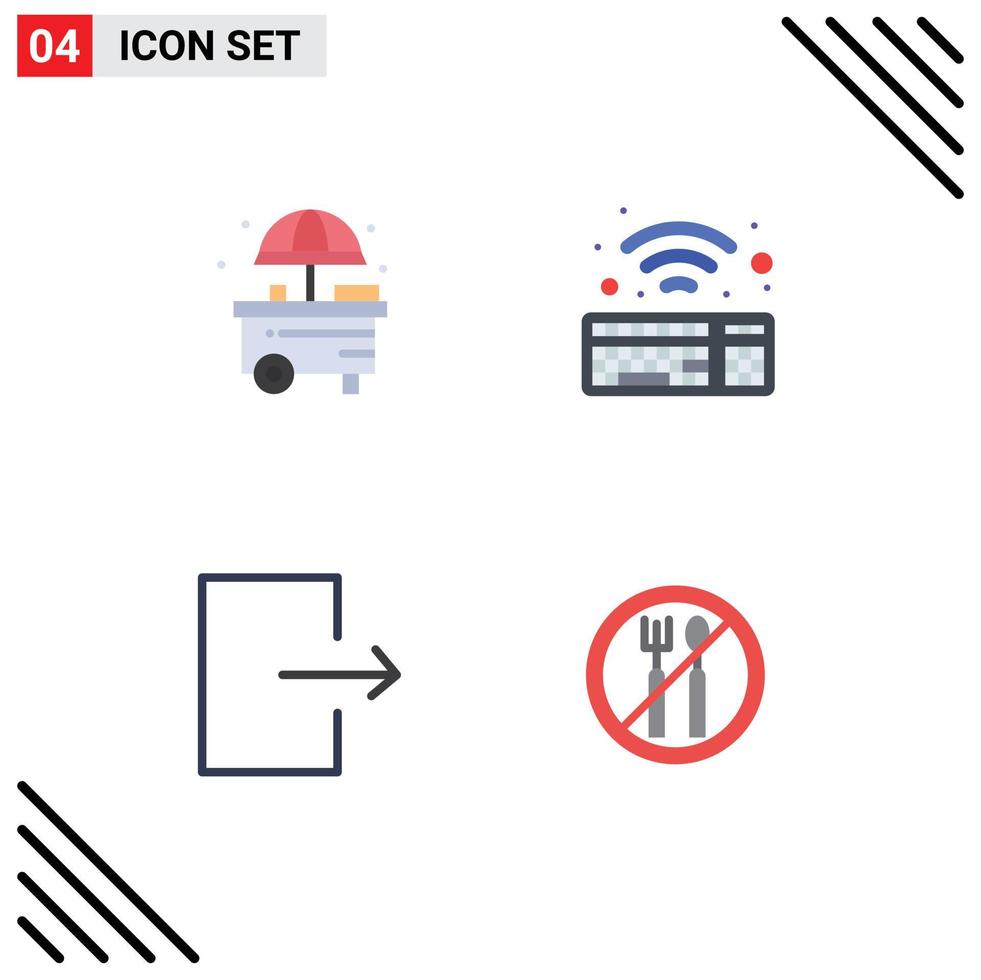 Pack of 4 creative Flat Icons of city fasting keyboard arrow roza Editable Vector Design Elements