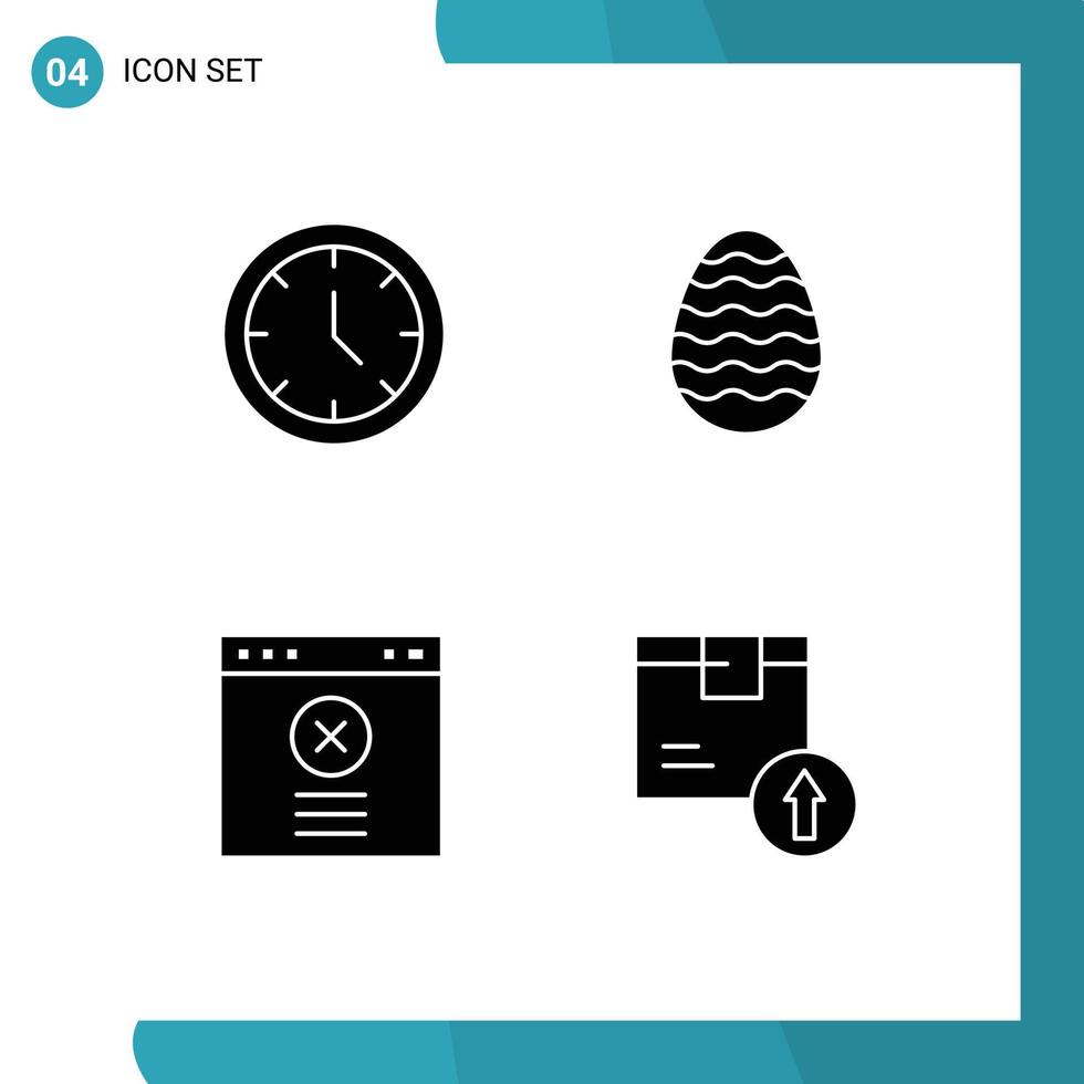 Editable Vector Line Pack of Simple Solid Glyphs of media blocked web easter egg arrow up Editable Vector Design Elements