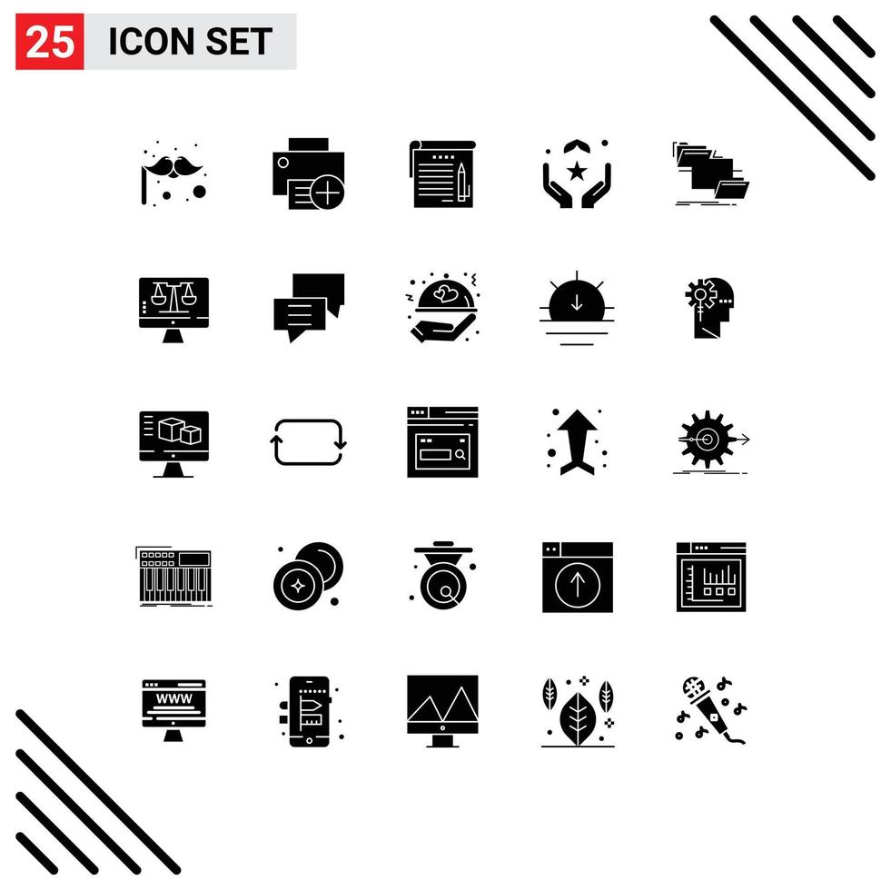 25 Creative Icons Modern Signs and Symbols of folder hand student muslim pray Editable Vector Design Elements