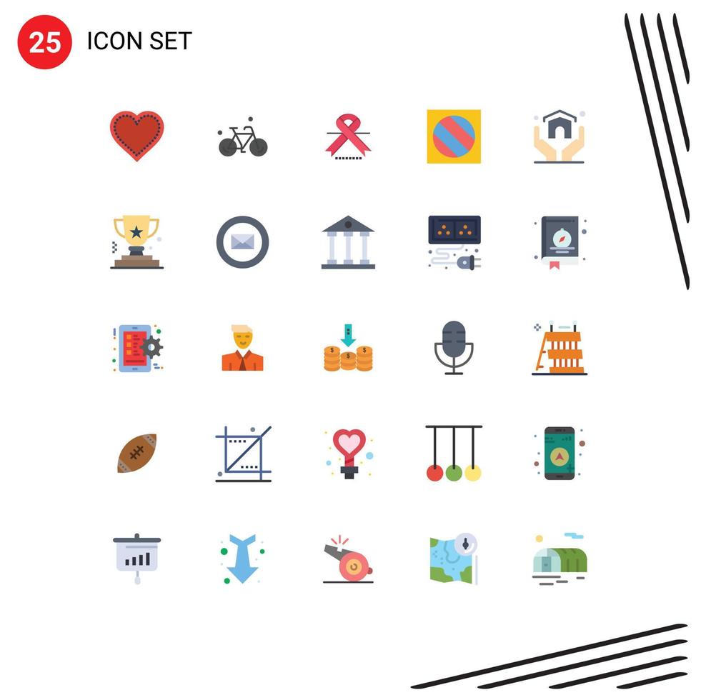 25 Thematic Vector Flat Colors and Editable Symbols of estate photo spring editing medical Editable Vector Design Elements