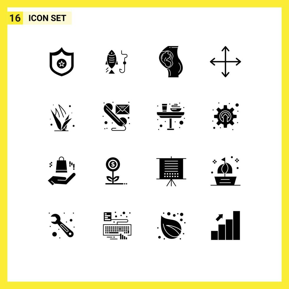conjunto de dieciséis moderno ui íconos símbolos señales para pastos opuestos embarazada navegación flechas editable vector diseño elementos
