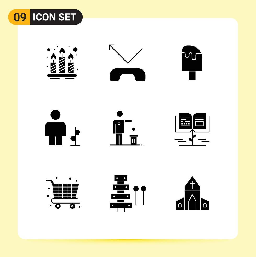 Set of 9 Modern UI Icons Symbols Signs for bad human cool direction avatar Editable Vector Design Elements