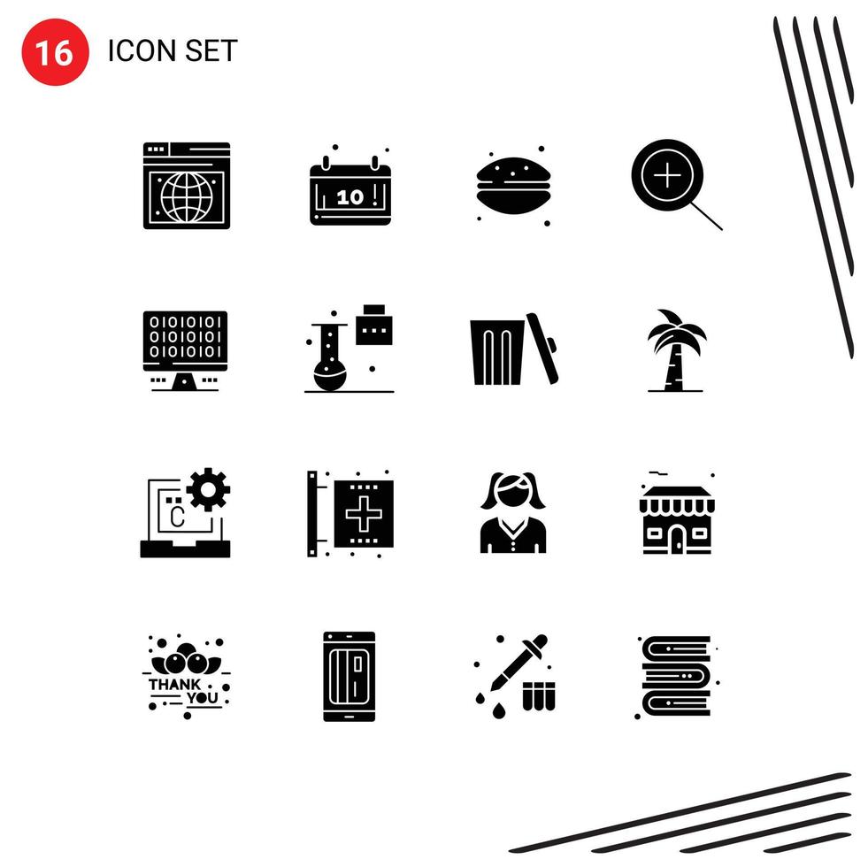 16 Creative Icons Modern Signs and Symbols of expansion and innovation computing dessert computer zoom Editable Vector Design Elements