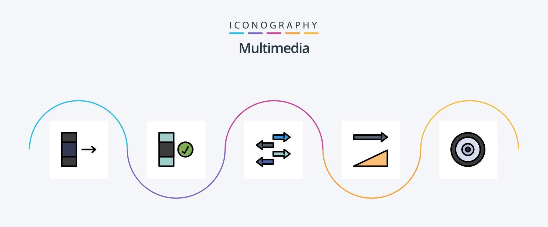 Multimedia Line Filled Flat 5 Icon Pack Including . web. traffic. target. mobile vector