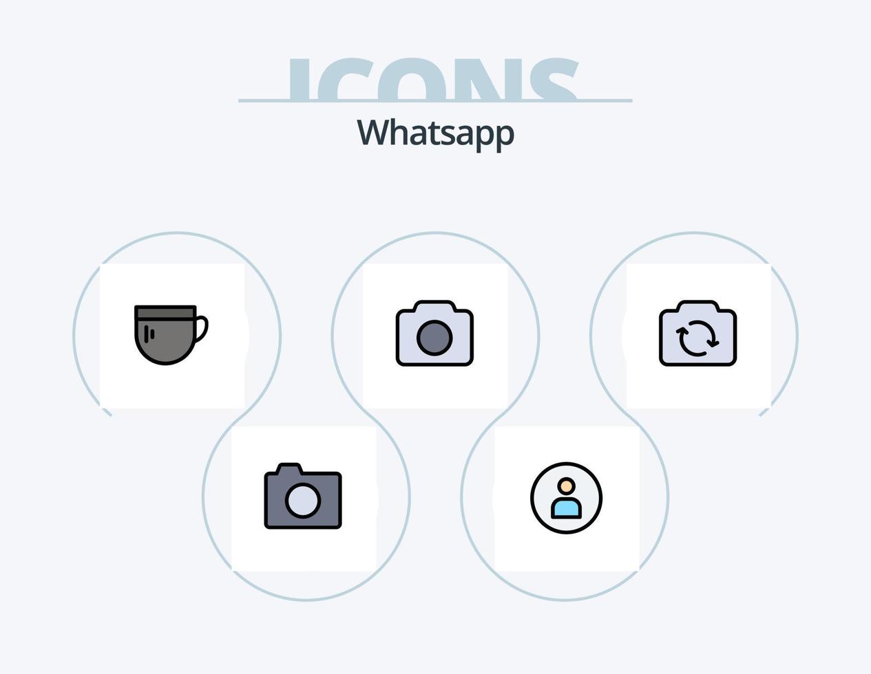 whatsapp línea lleno icono paquete 5 5 icono diseño. ui imagen. bandera. cámara. Derecha vector