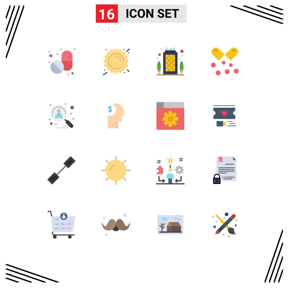 Modern Set of 16 Flat Colors and symbols such as candidate omega pills business omega capsules nutrients capsules Editable Pack of Creative Vector Design Elements