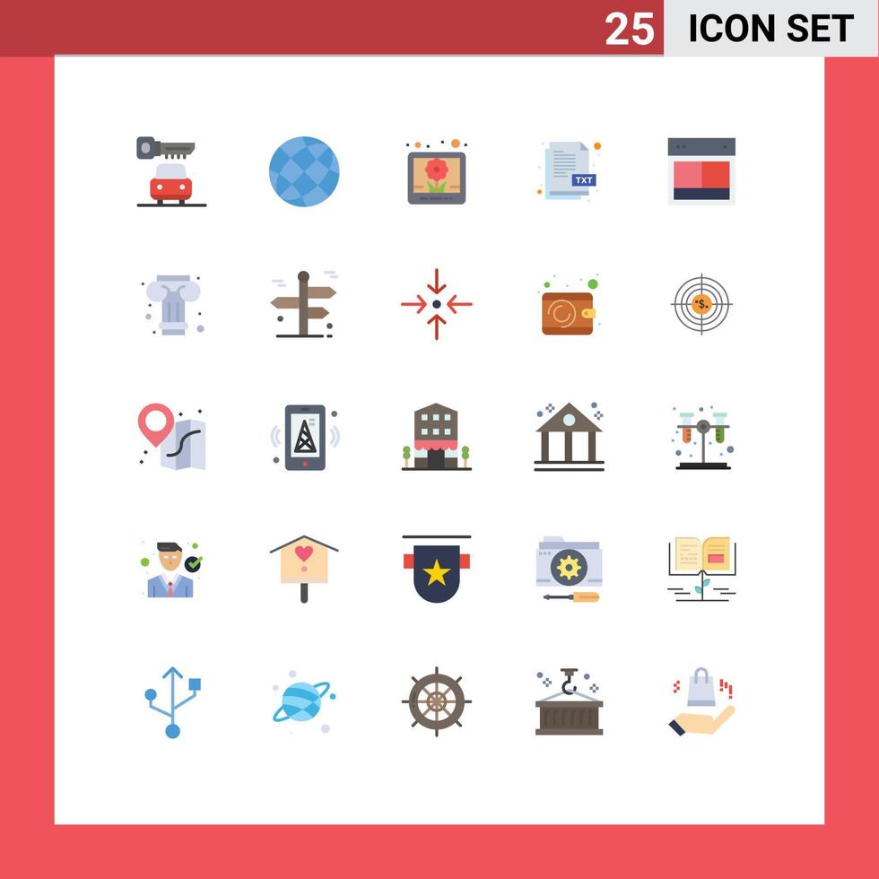Stock Vector Icon Pack of 25 Line Signs and Symbols for site design image study txt file Editable Vector Design Elements