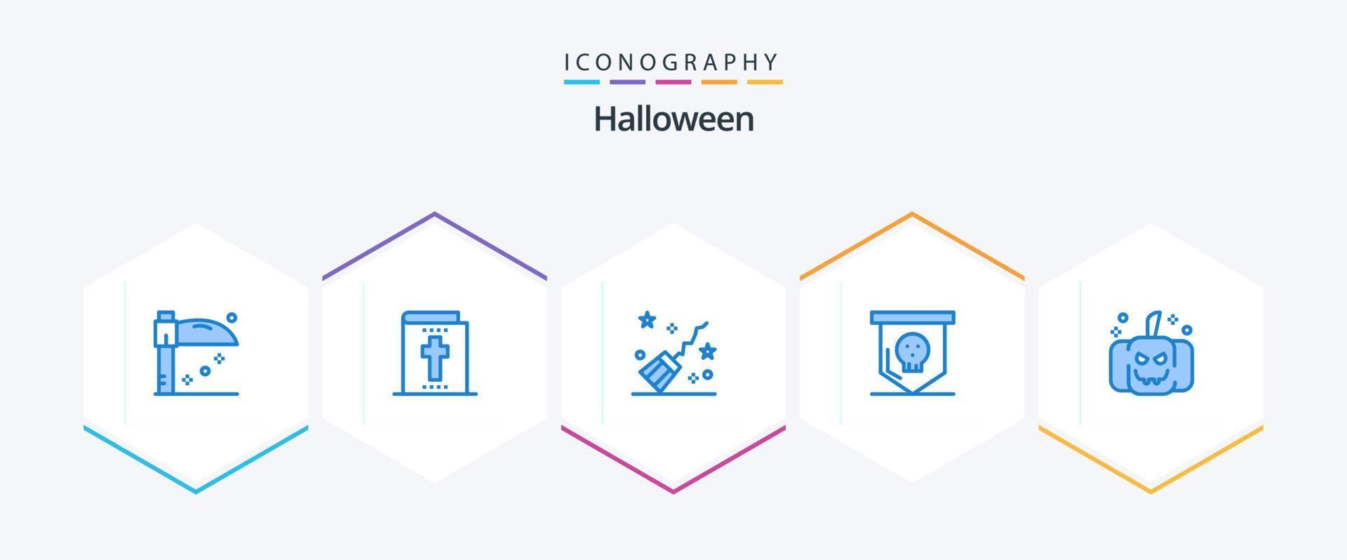 Halloween 25 Blue icon pack including . pumpkin. magic. halloween. horror vector