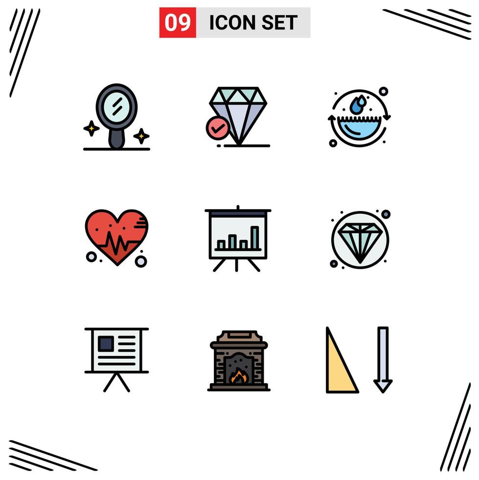 9 Creative Icons Modern Signs and Symbols of web presentation environment board beat Editable Vector Design Elements
