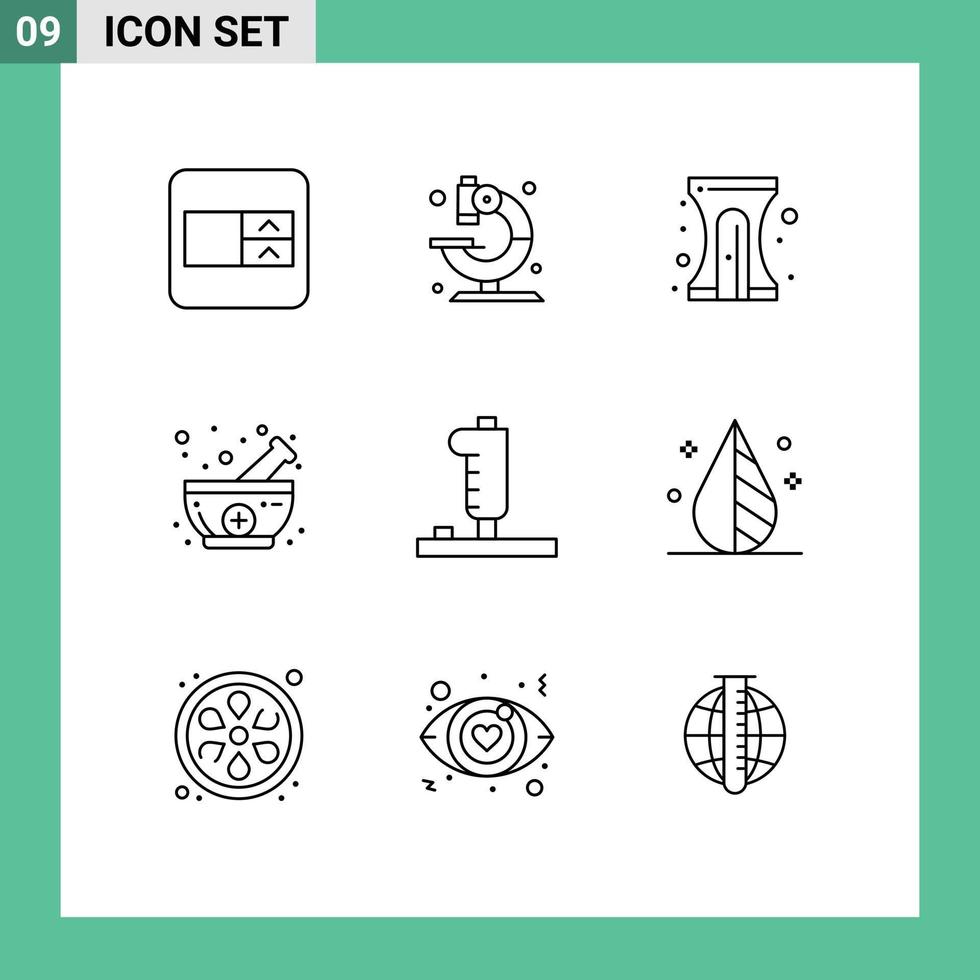 9 User Interface Outline Pack of modern Signs and Symbols of game controller education natural herbal Editable Vector Design Elements