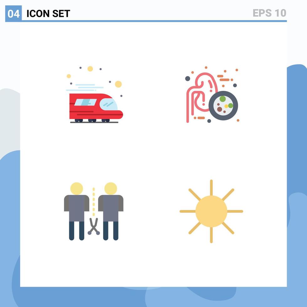 4 Thematic Vector Flat Icons and Editable Symbols of public mind lungs disease urology shared Editable Vector Design Elements