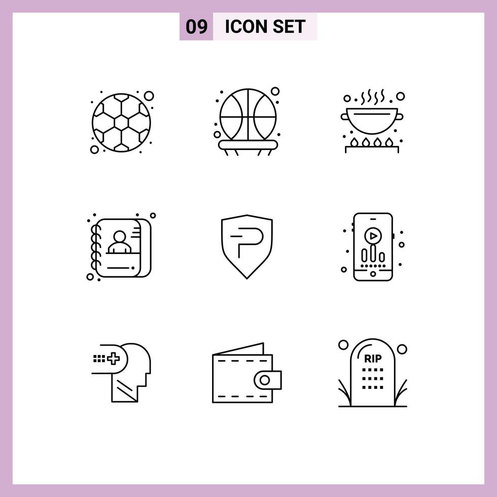 9 Universal Outline Signs Symbols of crypto pivx cooking id employee Editable Vector Design Elements
