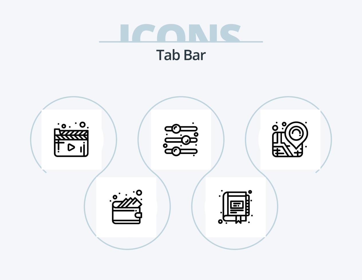 Tab Bar Line Icon Pack 5 Icon Design. . . solution. like. favorite vector