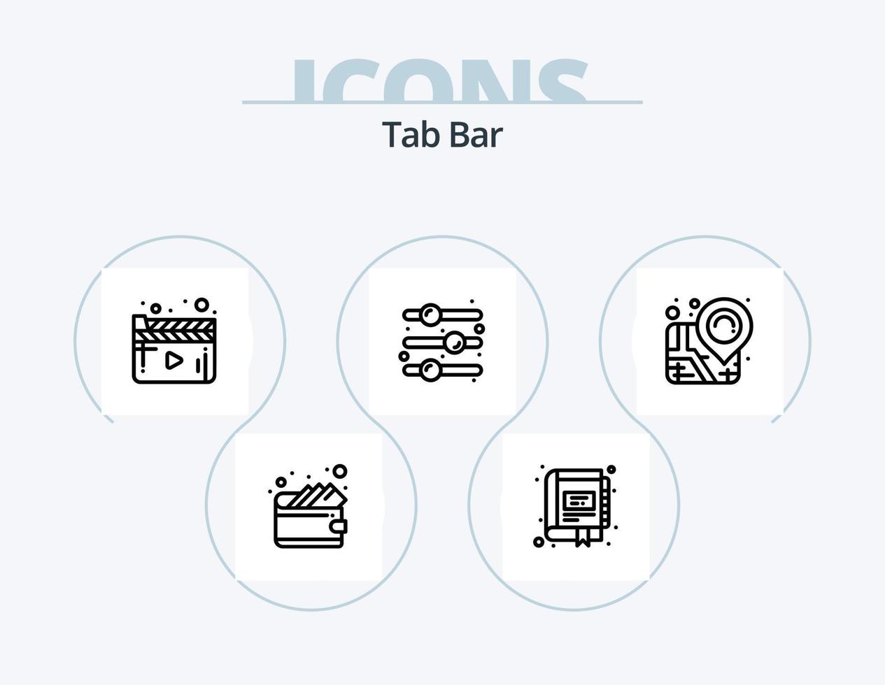 lengüeta bar línea icono paquete 5 5 icono diseño. . . solución. como. favorito vector