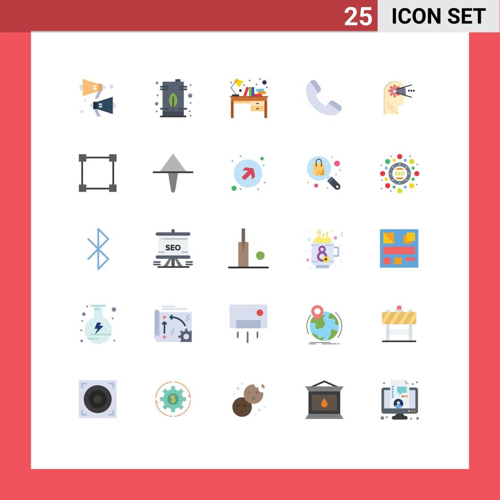 25 Universal Flat Colors Set for Web and Mobile Applications process telephone books phone study table Editable Vector Design Elements