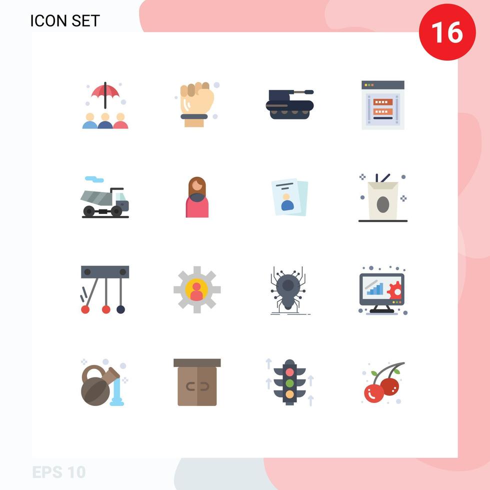 Modern Set of 16 Flat Colors and symbols such as bike password howitzer login fraudulent Editable Pack of Creative Vector Design Elements