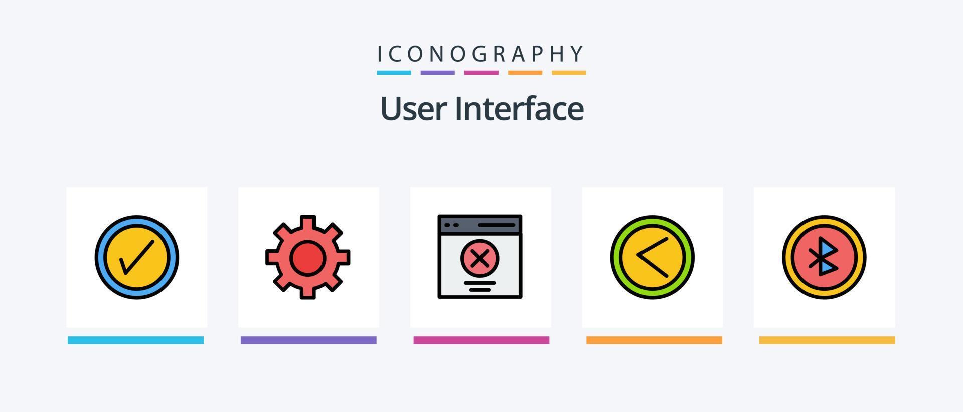 User Interface Line Filled 5 Icon Pack Including user. interface. message. basic. password lock. Creative Icons Design vector