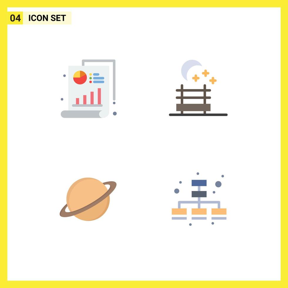 Flat Icon Pack of 4 Universal Symbols of medical flag graph planet business Editable Vector Design Elements