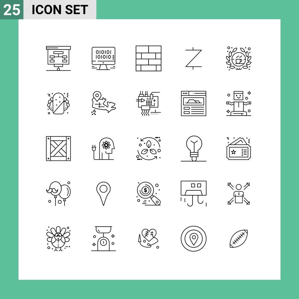 25 Creative Icons Modern Signs and Symbols of coffee crypto currency bricks layout crypto z cash Editable Vector Design Elements