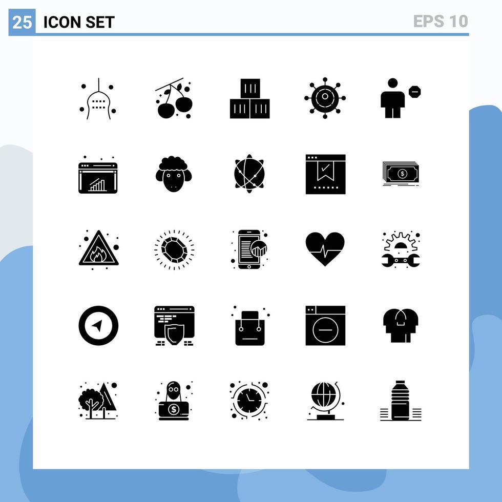 conjunto de 25 moderno ui íconos símbolos señales para cuerpo avatar caja tecnología negocio editable vector diseño elementos