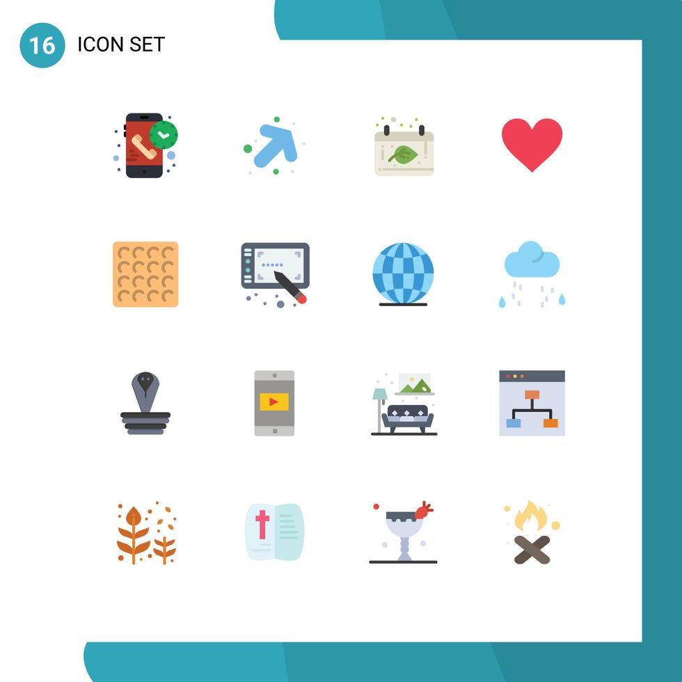 Set of 16 Modern UI Icons Symbols Signs for wafer wedding autumn sign love Editable Pack of Creative Vector Design Elements