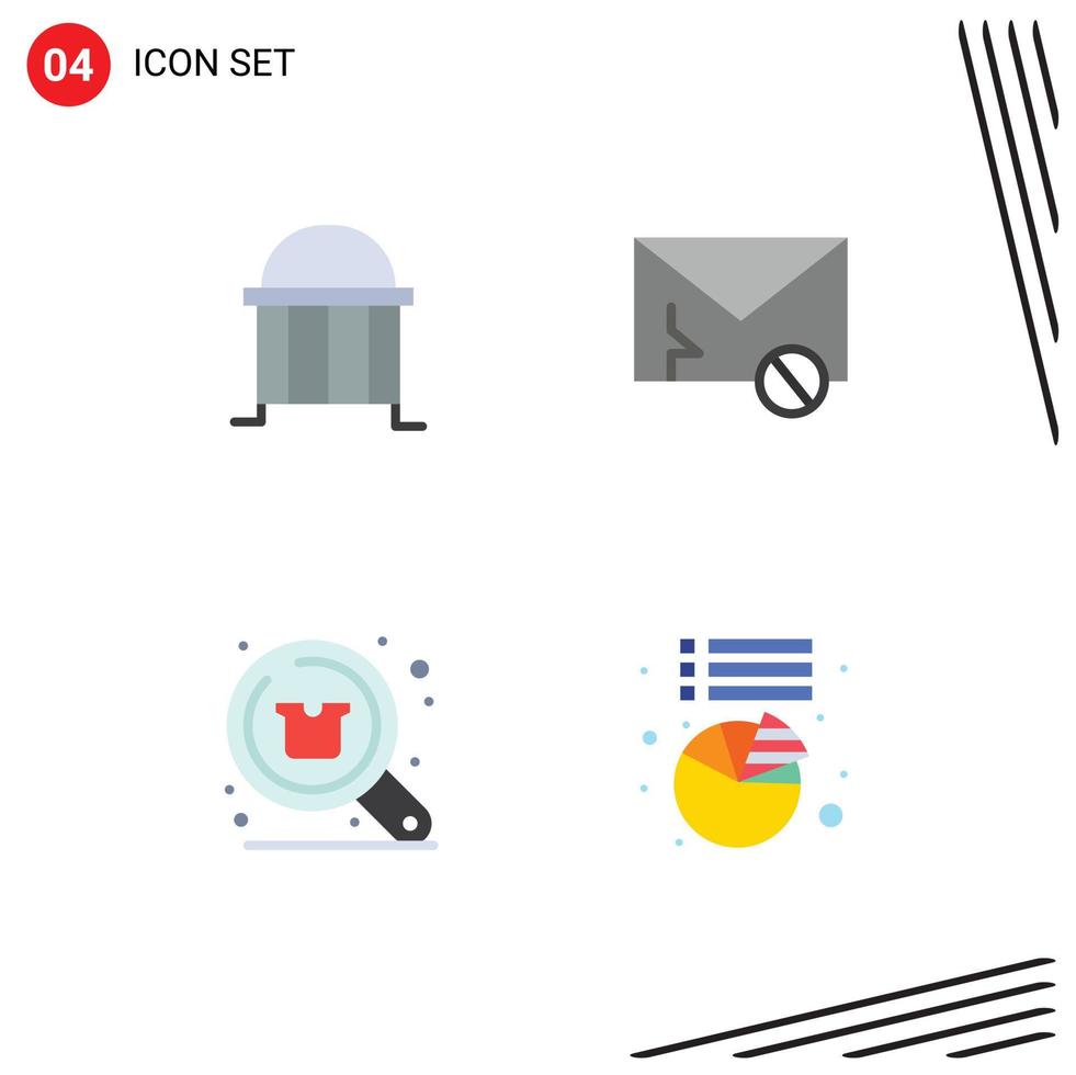 paquete de 4 4 creativo plano íconos de arquitectura correo no deseado columna correo descuento editable vector diseño elementos