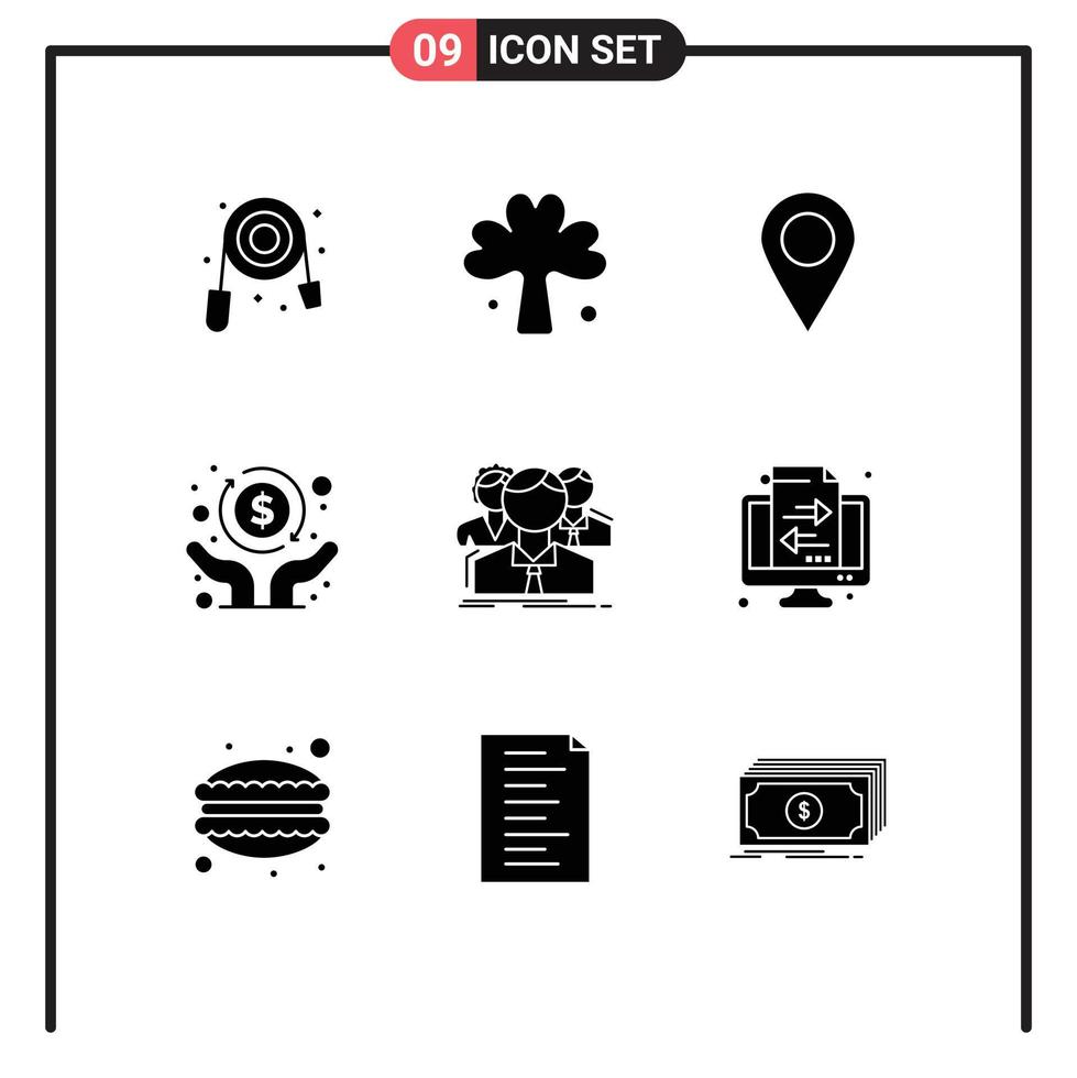 9 Creative Icons Modern Signs and Symbols of multiplayer independence plant freedom economic Editable Vector Design Elements