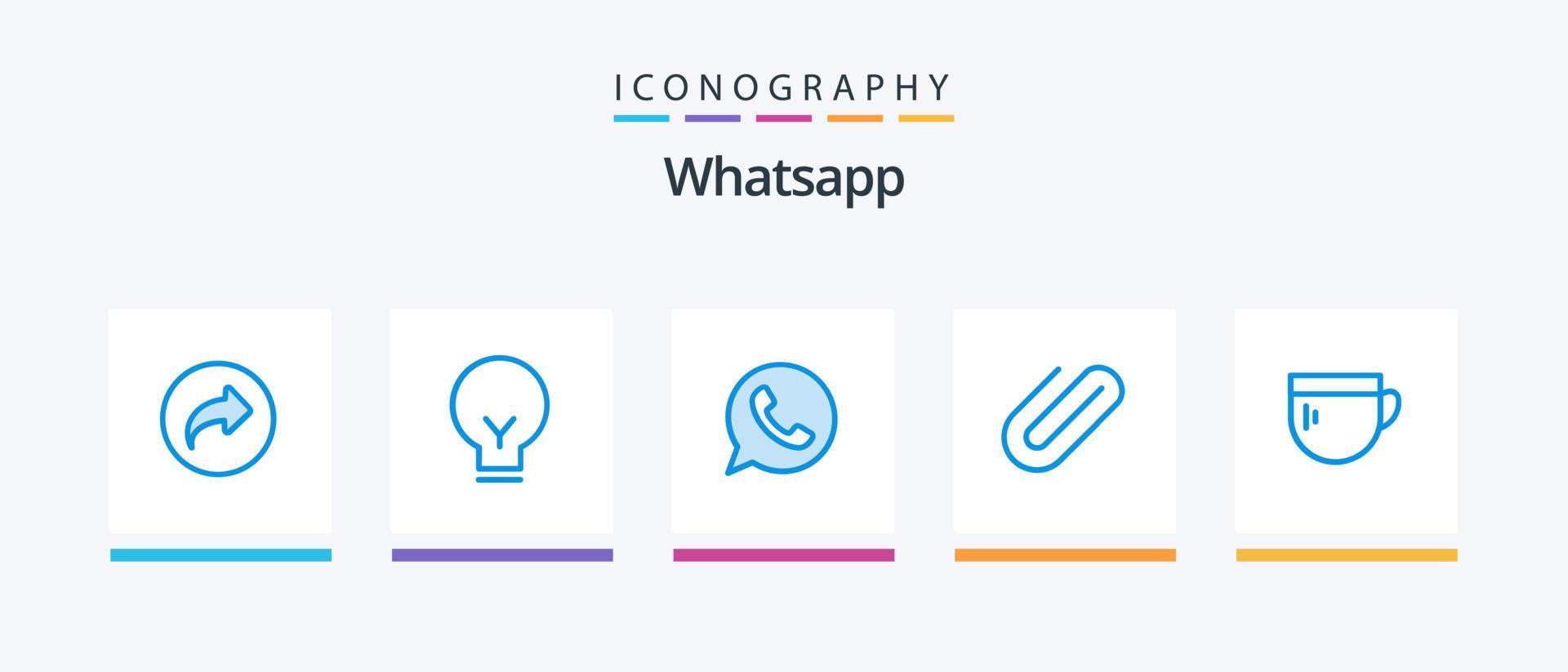 Whatsapp Blue 5 Icon Pack Including tea. add. app. clip. attachment