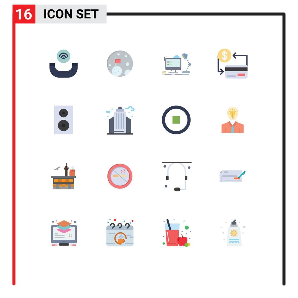 Stock Vector Icon Pack of 16 Line Signs and Symbols for devices credit workstation cashless card Editable Pack of Creative Vector Design Elements