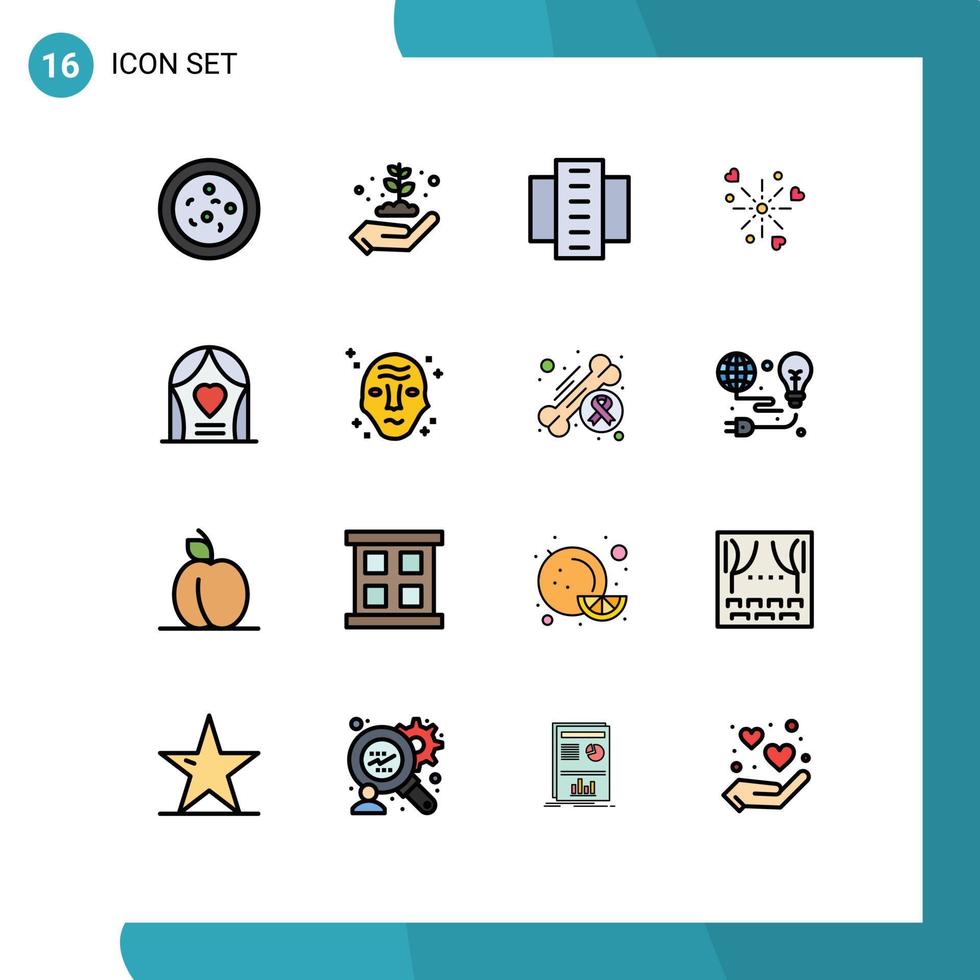 Stock Vector Icon Pack of 16 Line Signs and Symbols for love arch city building love celebration Editable Creative Vector Design Elements