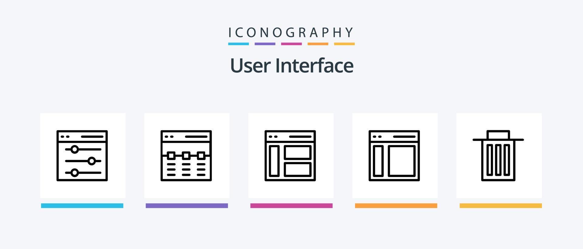 User Interface Line 5 Icon Pack Including left. communication. user. target. reticle. Creative Icons Design vector