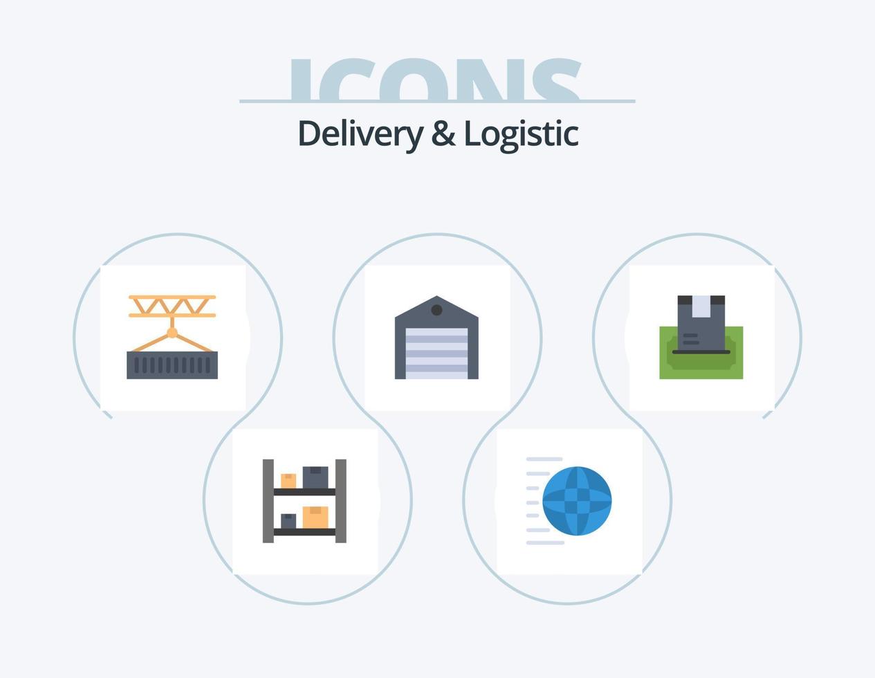 Delivery And Logistic Flat Icon Pack 5 Icon Design. order. delivery. shopping. shipping services. logistic vector