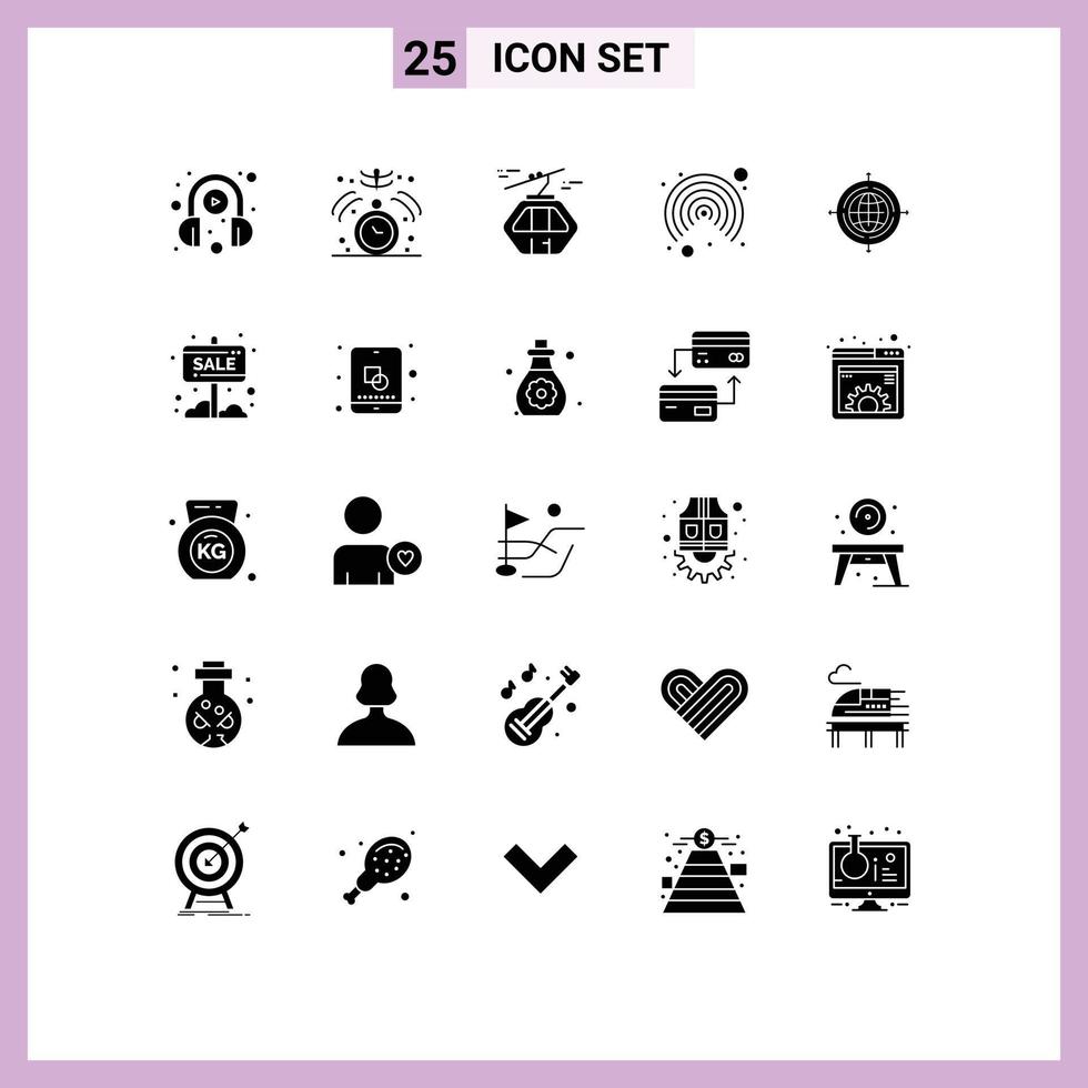 Pictogram Set of 25 Simple Solid Glyphs of focus user alpine interface scandinavia Editable Vector Design Elements