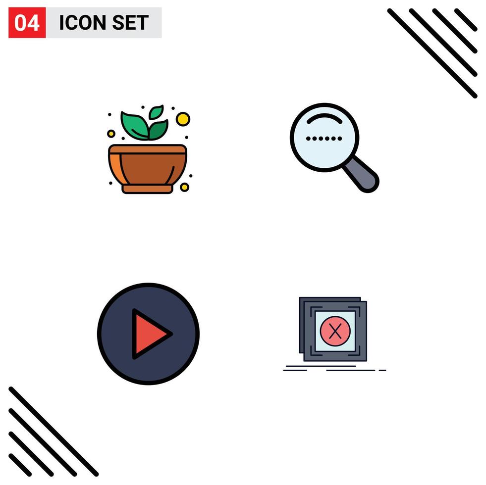 4 Creative Icons Modern Signs and Symbols of grinding play spa search application Editable Vector Design Elements