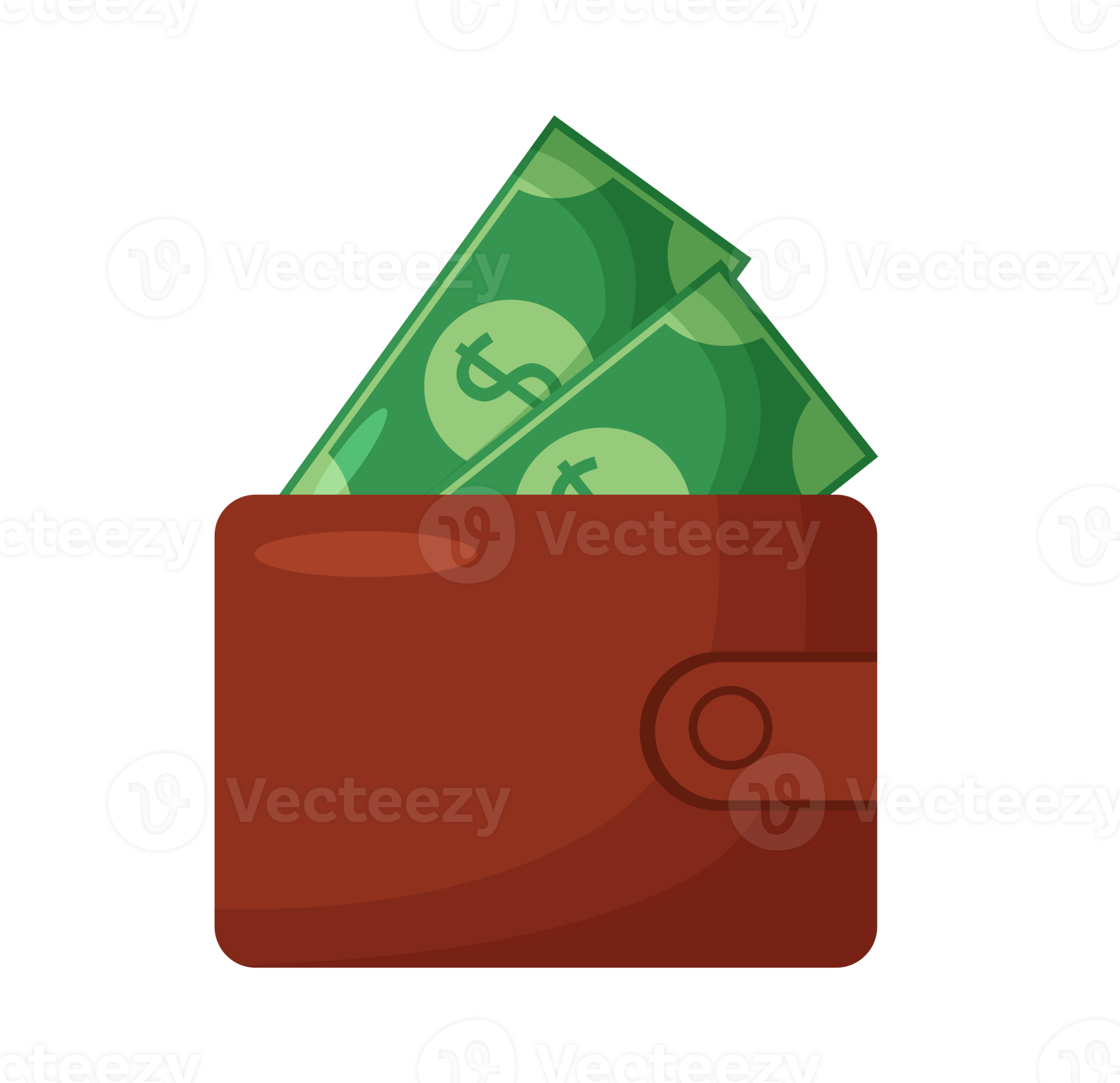 wallet full of bills and coins 19671293 PNG
