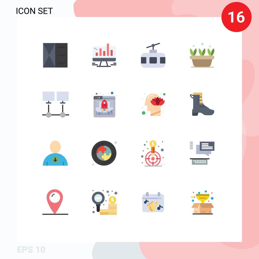 16 Creative Icons Modern Signs and Symbols of spring leaf web growth tourism Editable Pack of Creative Vector Design Elements
