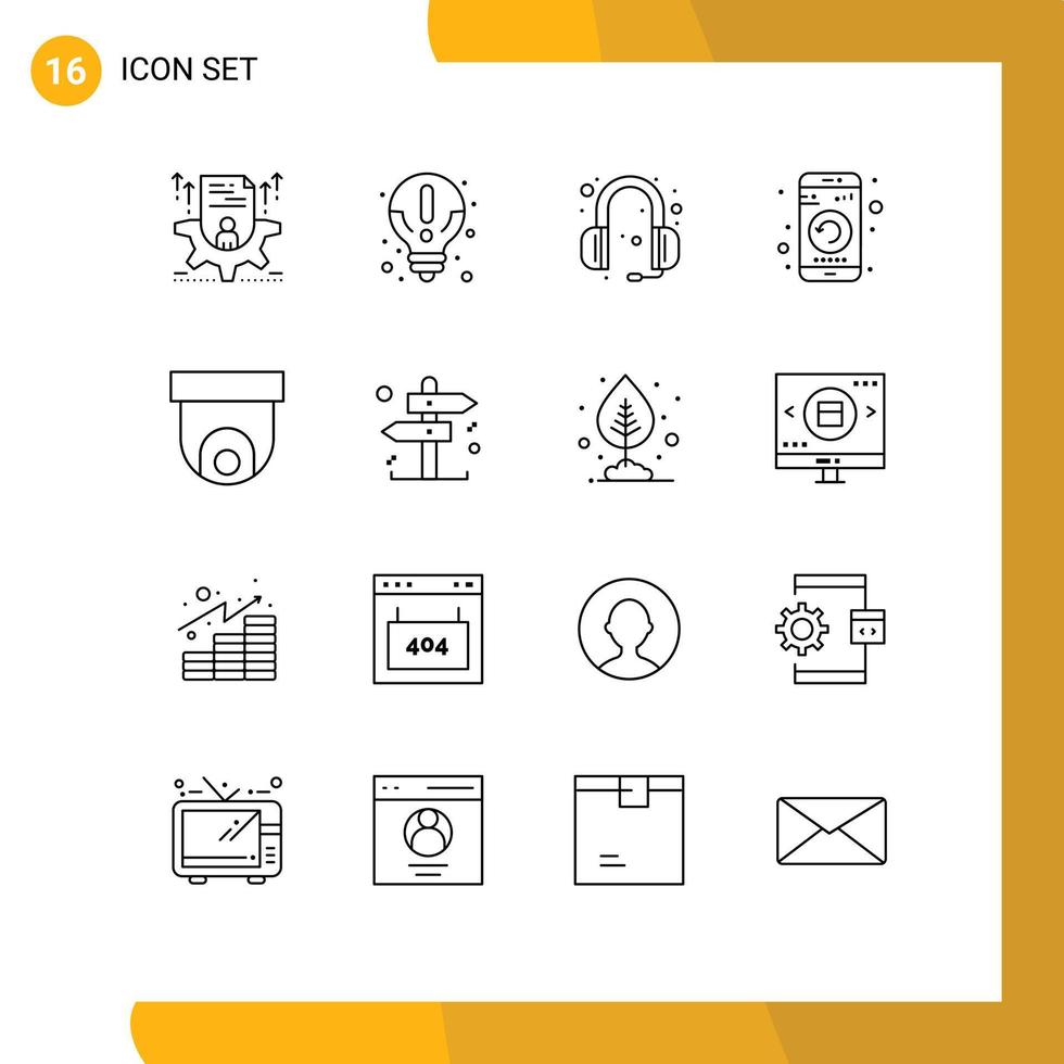 16 Creative Icons Modern Signs and Symbols of restart mobile knowledge gadget headphone Editable Vector Design Elements