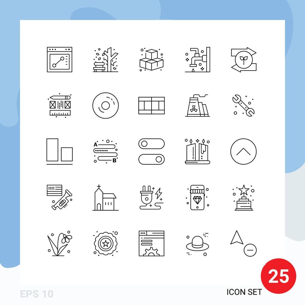 Universal Icon Symbols Group of 25 Modern Lines of right arrow game shower cleaning Editable Vector Design Elements