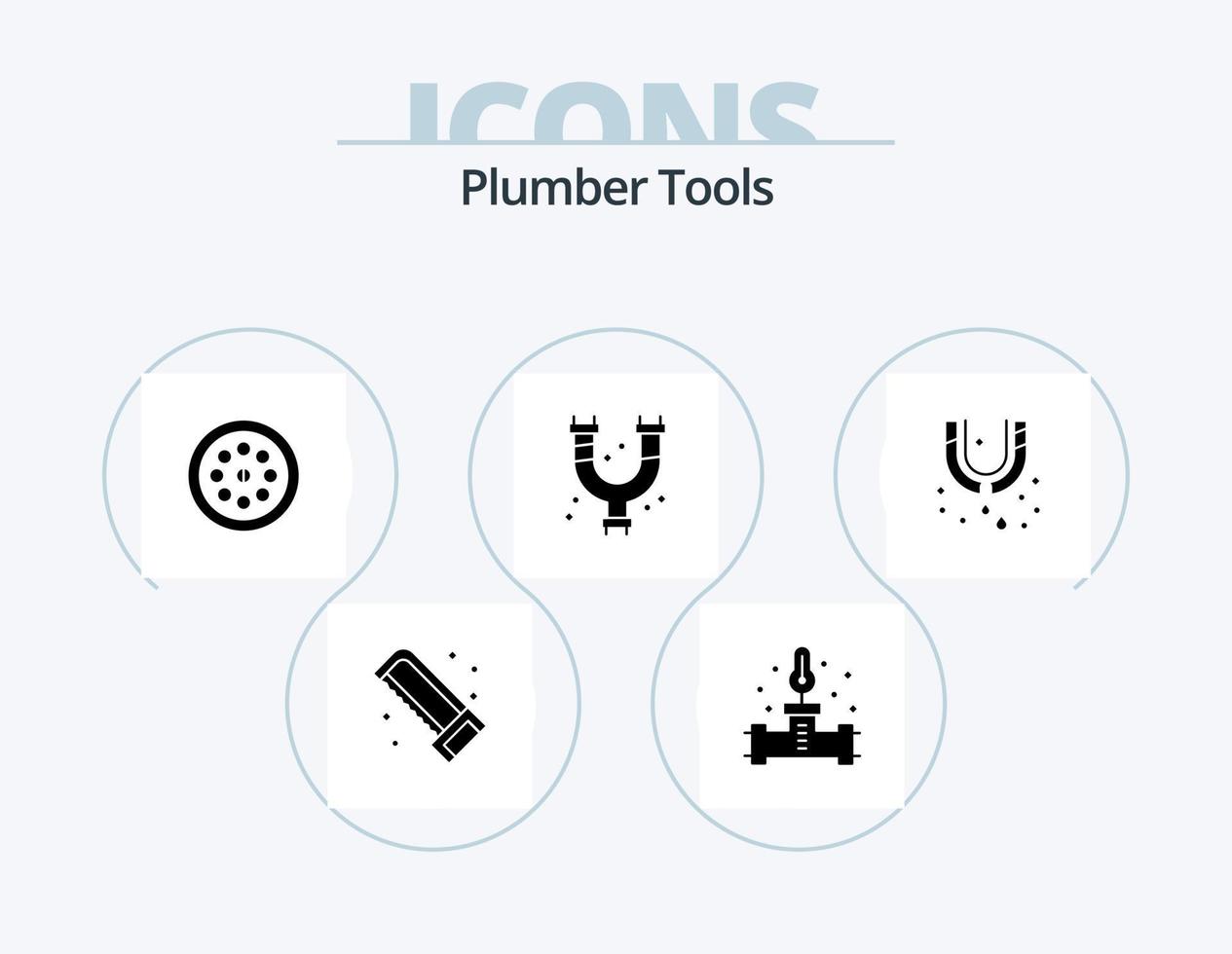 Plumber Glyph Icon Pack 5 Icon Design. mechanical. plumbing. extractor. plumber. mechanical vector