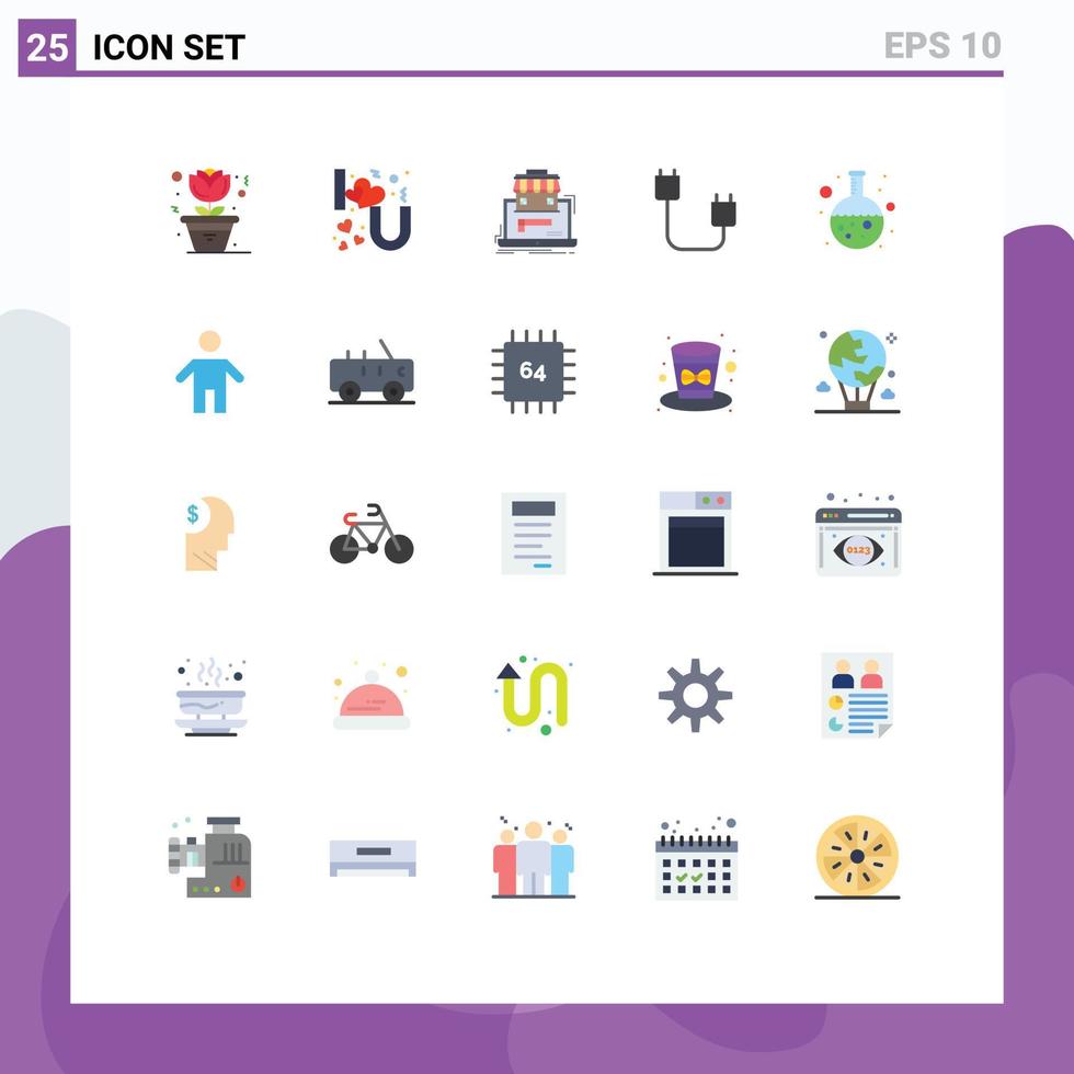 Set of 25 Commercial Flat Colors pack for test gadget marketplace devices computers Editable Vector Design Elements
