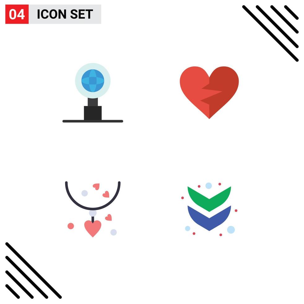 paquete de 4 4 creativo plano íconos de globo regalo corazón favorito madre editable vector diseño elementos