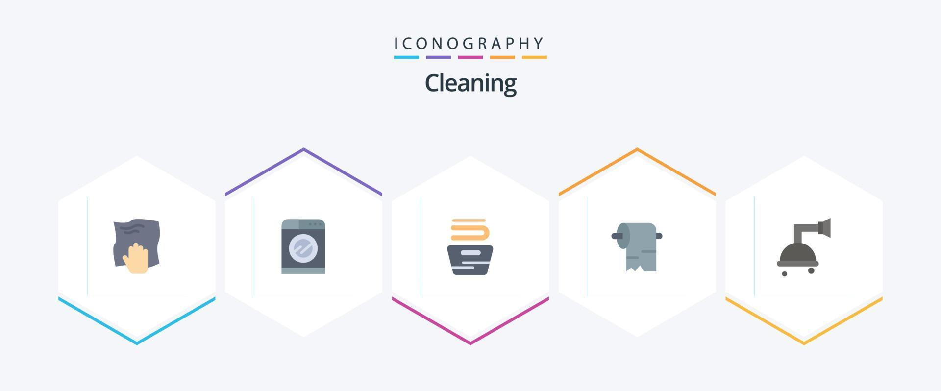 Cleaning 25 Flat icon pack including clean. tissue. washing. paper. washing vector