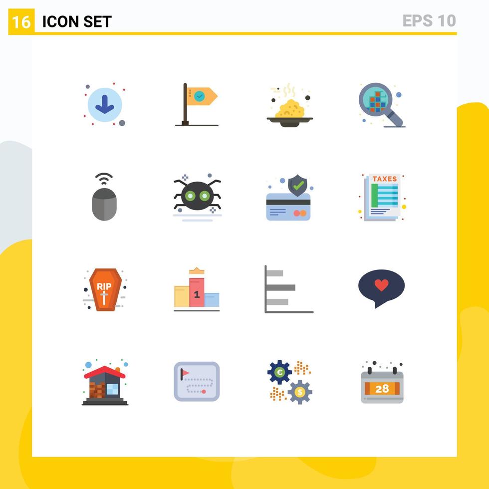 16 Thematic Vector Flat Colors and Editable Symbols of pixels design mark thanks day food Editable Pack of Creative Vector Design Elements