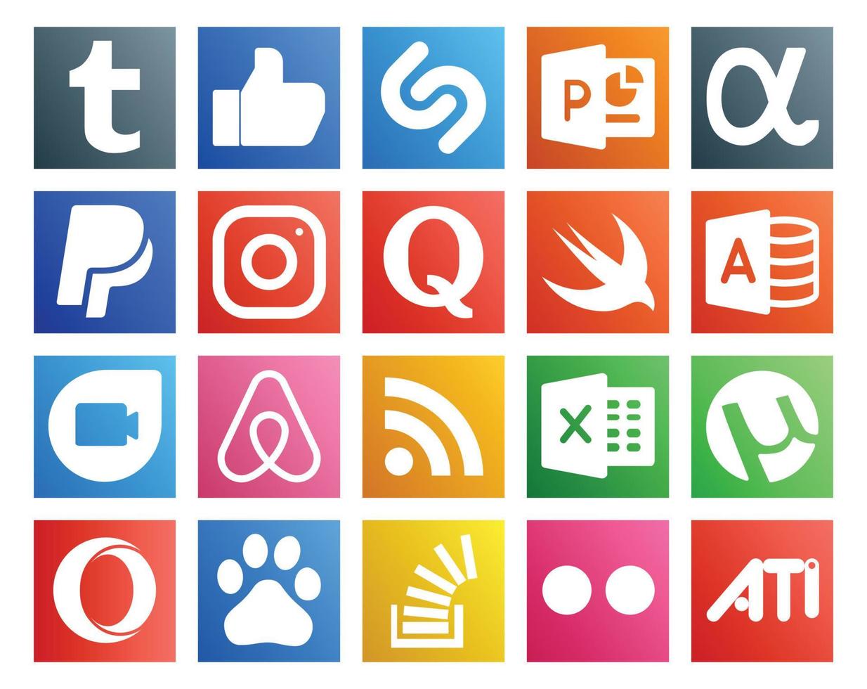 20 Social Media Icon Pack Including baidu utorrent question excel air bnb vector