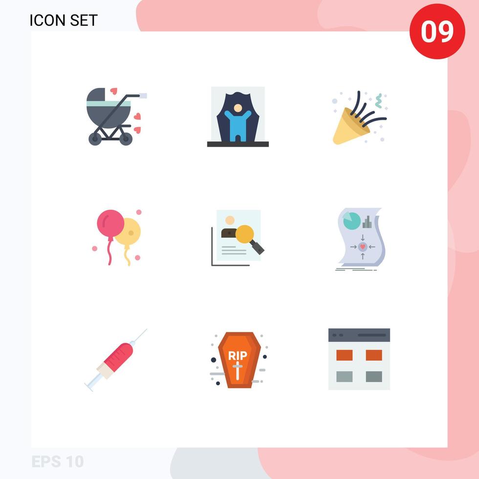 Stock Vector Icon Pack of 9 Line Signs and Symbols for hr nature professional artist easter party Editable Vector Design Elements