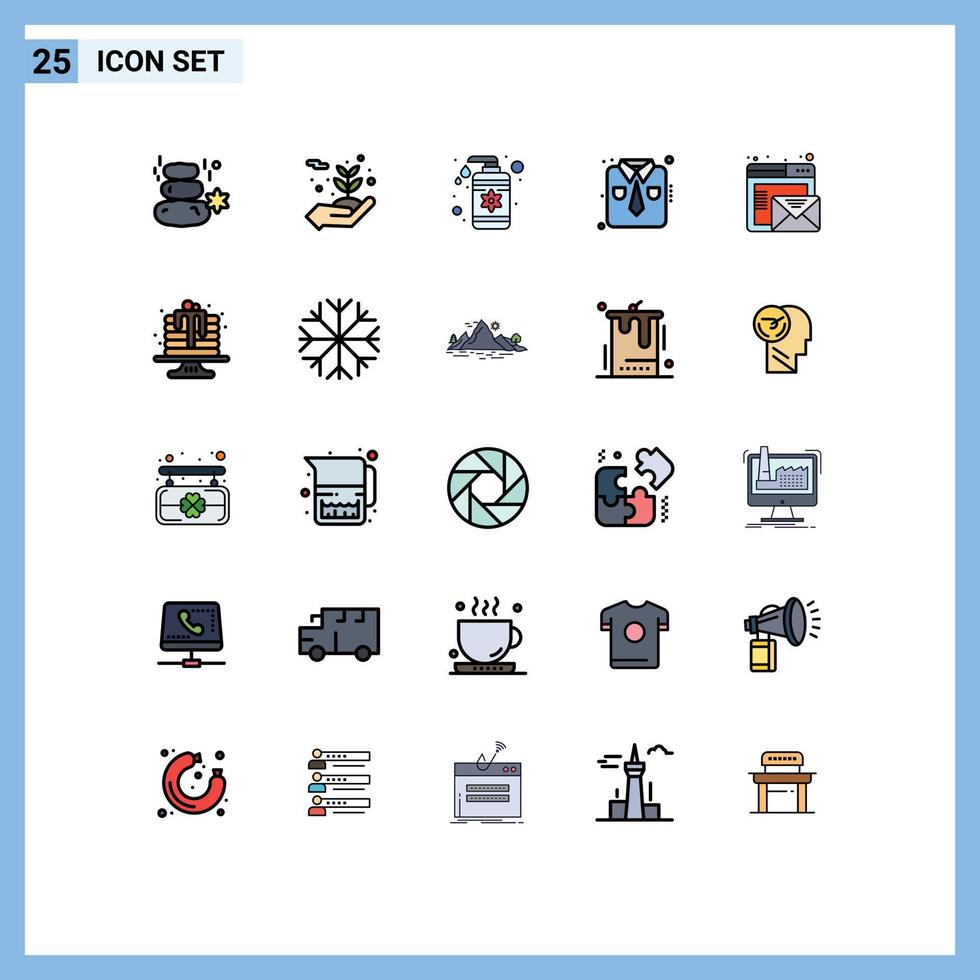 conjunto de 25 moderno ui íconos símbolos señales para navegador camisa proteger Moda cuidado editable vector diseño elementos