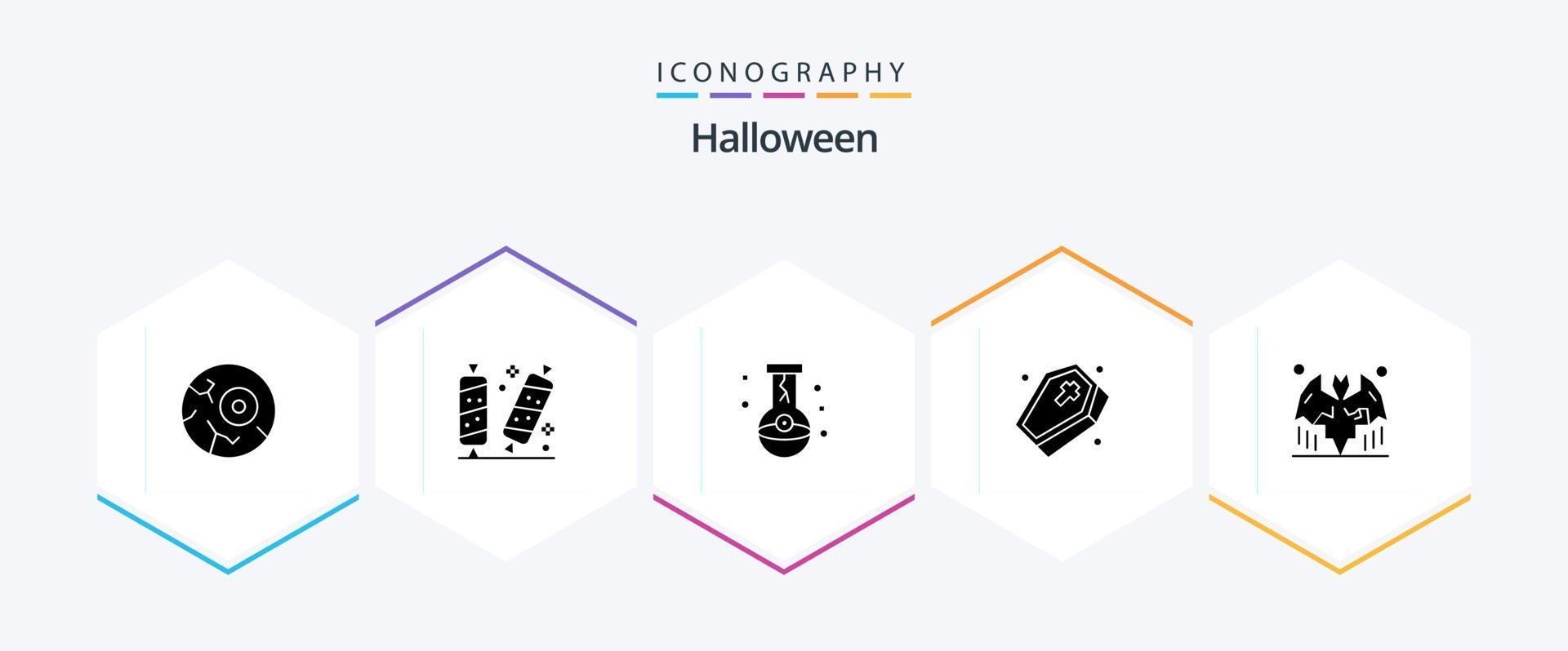 Halloween 25 Glyph icon pack including scary. halloween. sweet. grave. halloween vector