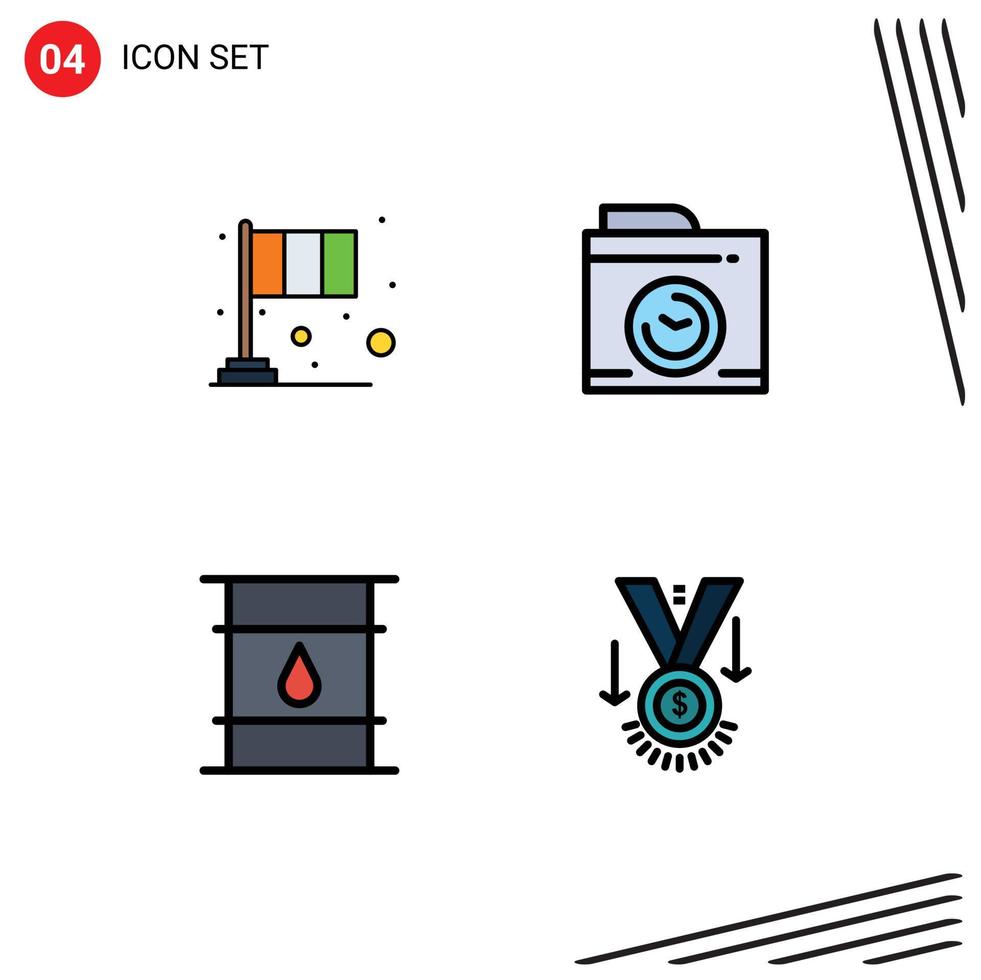valores vector icono paquete de 4 4 línea señales y símbolos para día envase irlandesa imagen entrega editable vector diseño elementos