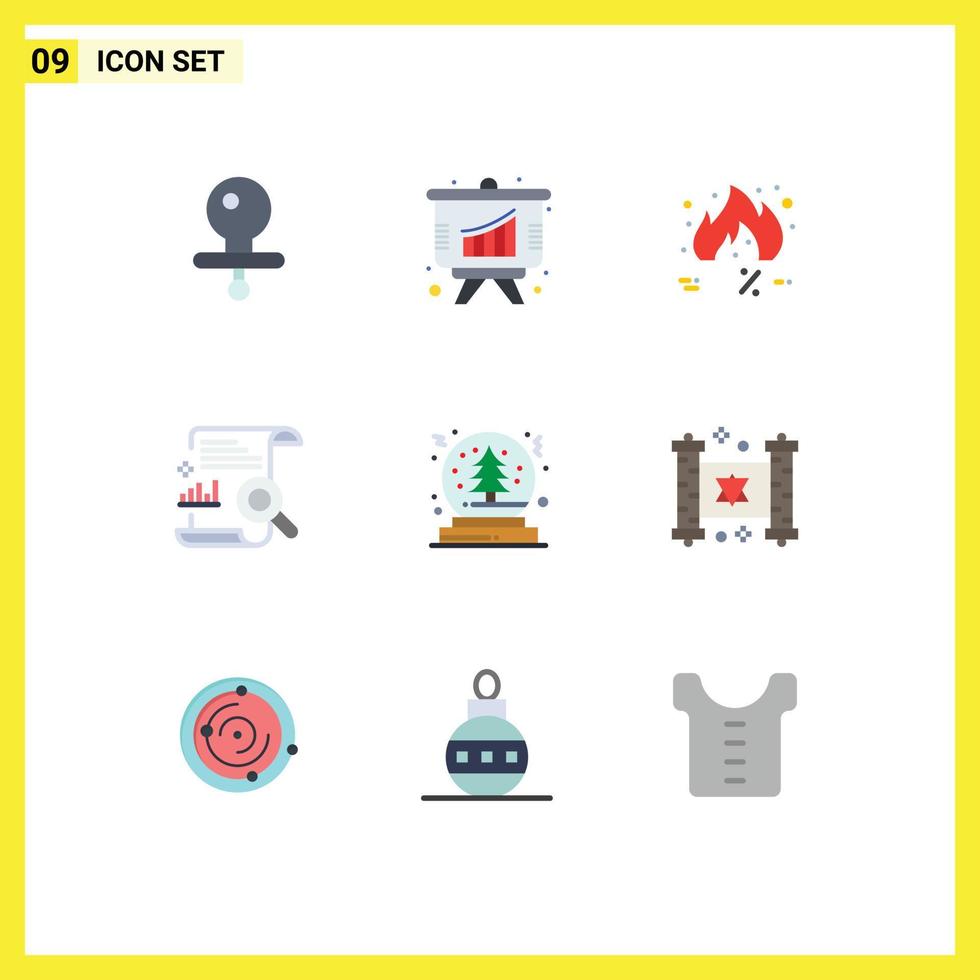 9 Thematic Vector Flat Colors and Editable Symbols of snow report hot search content Editable Vector Design Elements